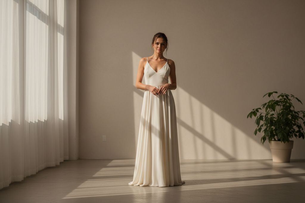 a women wearing a simple dress